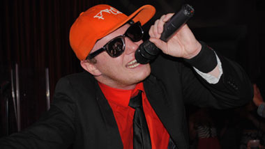 Zach Attack with a microphone.