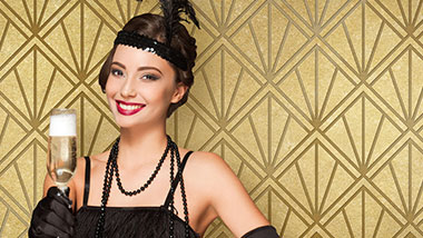 Flapper girl with a champagne glass